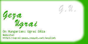 geza ugrai business card